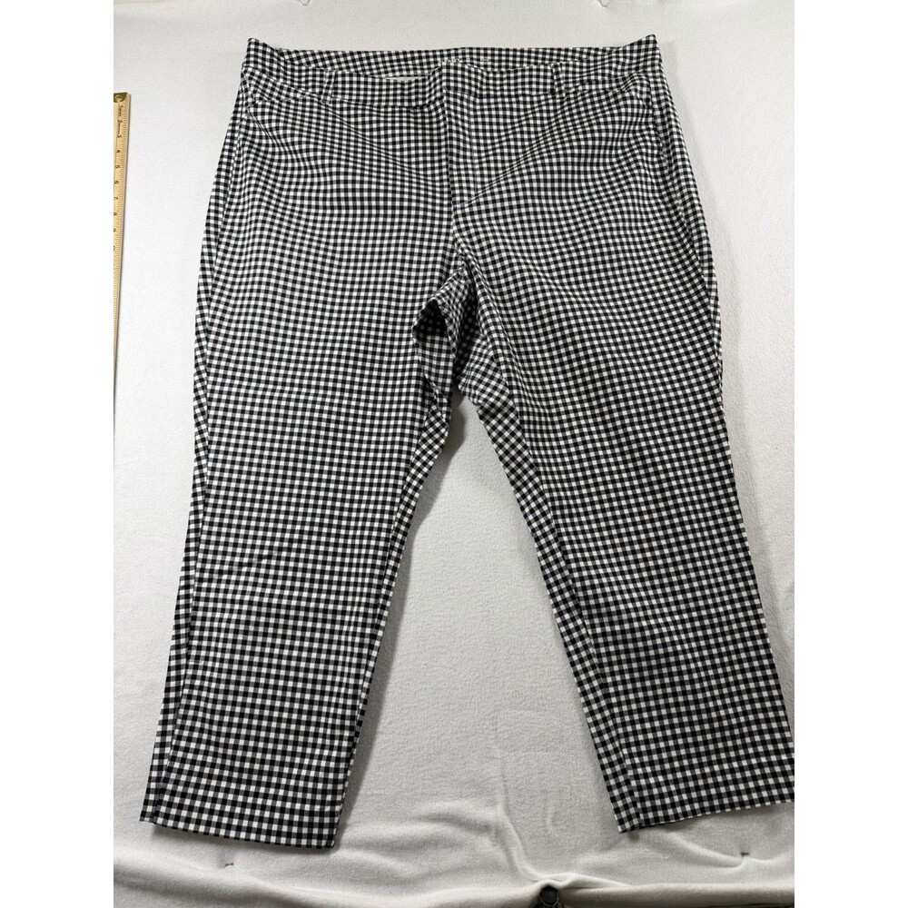 Old Navy Pixie Womens Pants Size 26 Black White Gingham High Rise Pockets 588